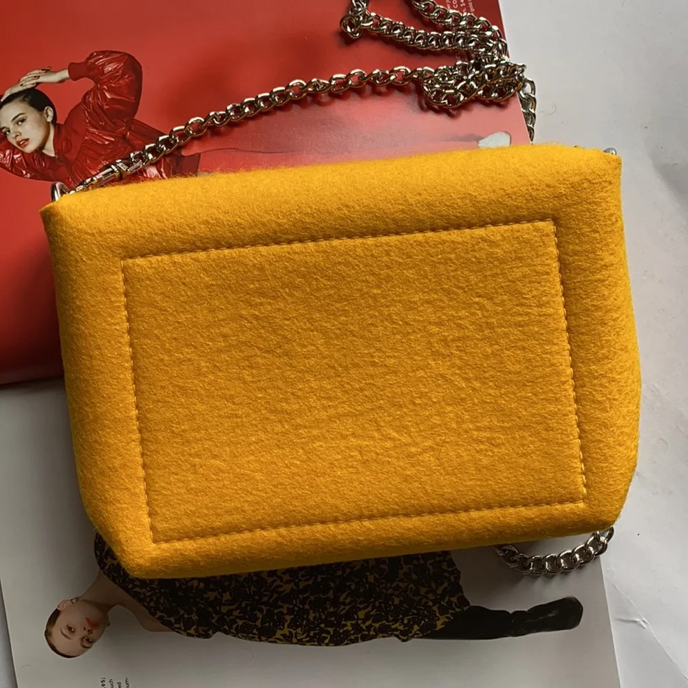 Wool yellow crossbody bag